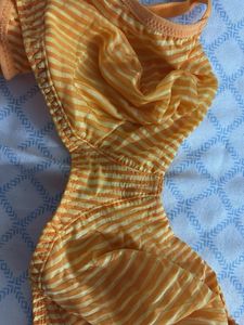 Orange Striped Bra