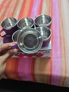 tea steel cup of set 6 cups