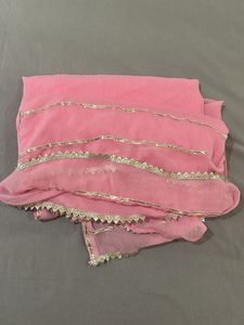 Beautiful Pink With Silver Work Dupatta