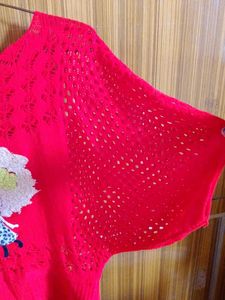 Red Woollen Top For Women