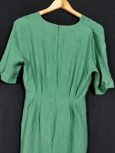 Green V-neck Dress