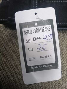 D@23 Size-26 Stylish Black Wide Leg Jeans