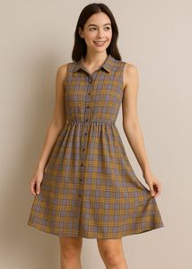 Check Pattern Mini Dress