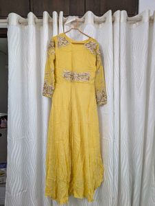 Yellow Embroidered Design Kurti