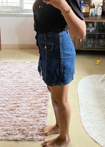 Front Bottom Denim Skirt