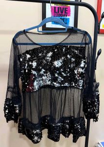 Sequined Mesh Top