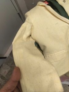 Lemon Yellow Linen Coat For Kid