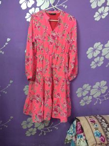 Pink Floral Mini Dress