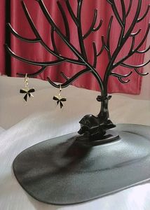Korean Black Bow Earrings 🎀✨