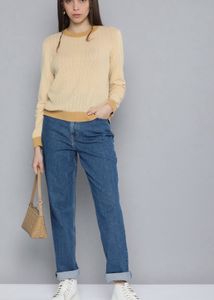 Levis Women Beige Color Self Design Sweatshirt
