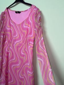 Pink Patterned Dress