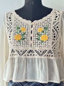 Crochet Floral Blouse