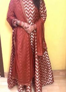 Brocade Gown With Dupatta