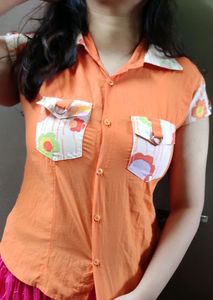 Orange cotton top