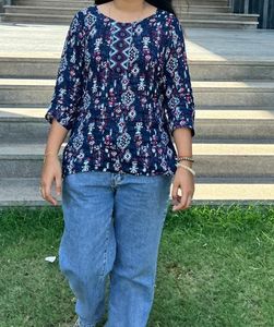 Boho Print Tunic Top