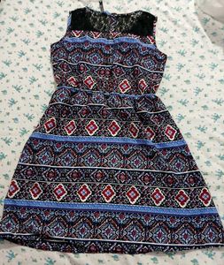 Patterned Sleeveless Dress
