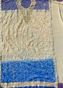 Embroidered Semi-Stitched Kurta