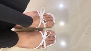 SSS White Bow Block Heels