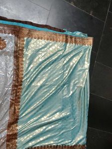 Elegant Blue &amp; Silver Saree