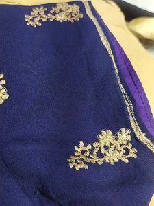 Navy Blue Embroidered Dress