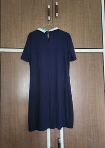 Navy Dress with Teal and White Collar