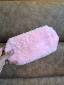 Cute Utility Pouch - Pink Faux Fur