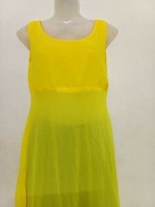 Yellow Middi Dress Can Wear With Jeans