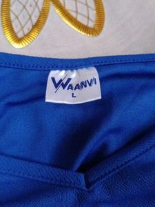 Blue Long Sleeve Crop Top