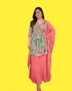 Floral Print Salwar Kameez Set