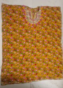 Floral Print Kaftan with Tassels