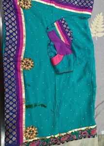 Elegant Teal Saree