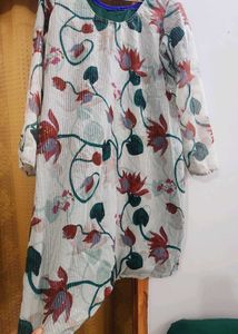 Party Wear 2piece Suit White And Green