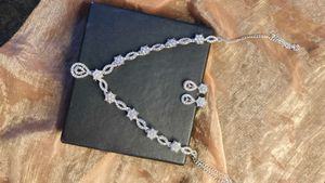 Sparkling Silver Necklace &amp; Earrings Set