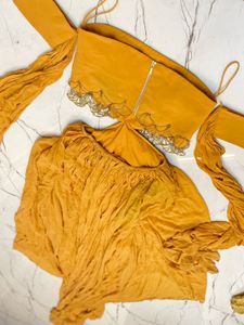 Mustard designer gown