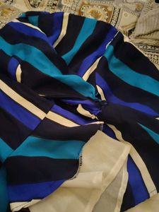 Striped Tie-Neck top