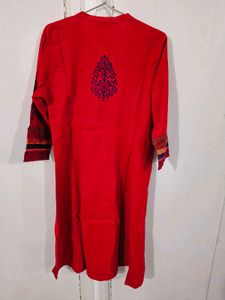 Red Printed Kurta
