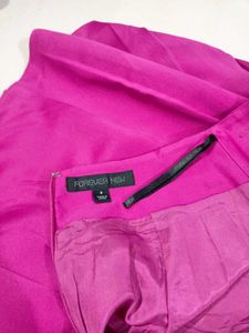 Hot Pink Pleated Mini Skirt