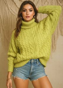 🎁Buy 2 Get2 Free Green Turtleneck Sweater C