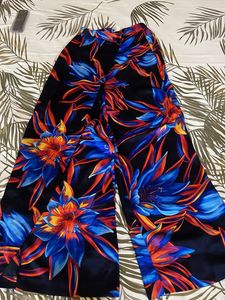 Floral Print Wide Leg Pants