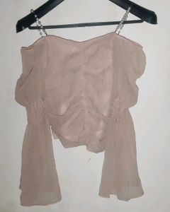 Off-Shoulder Blouse with Bell Sleeves