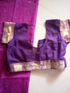 Elegant Purple &amp; Gold Sari