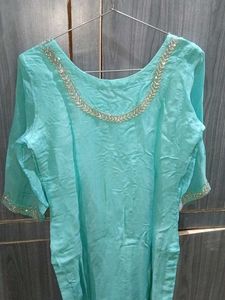 Aqua Embellished Kurti