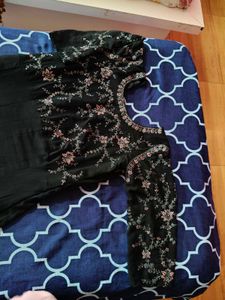 Embroidered Black Formal Gown