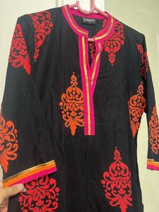 Black Printed Kurta Set