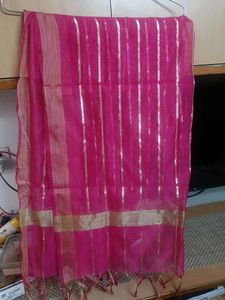 Pink Striped Dupatta