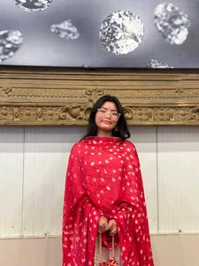 Red Dupatta Set