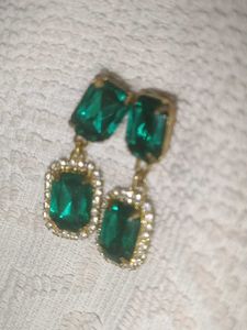 Emerald Green Drop Earrings