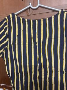 Striped Navy Button-Down Top