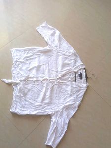 White Tie-Front Shirt