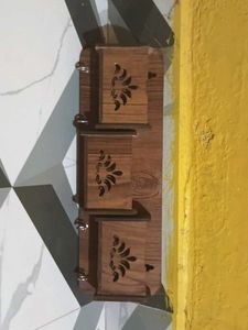 Wooden Wall Organizer with Key Hooks